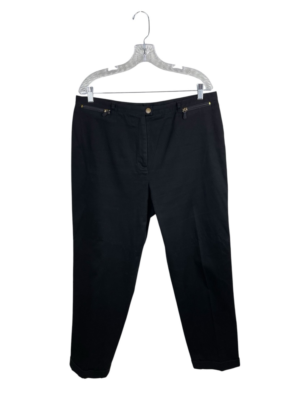 Vintage Lauren Ralph Lauren Women's Black High Rise Pants Size 16 Equestrian